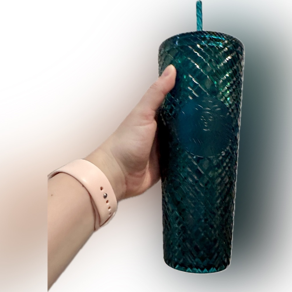 Starbucks- Green Jeweled Cold cup Tumbler
